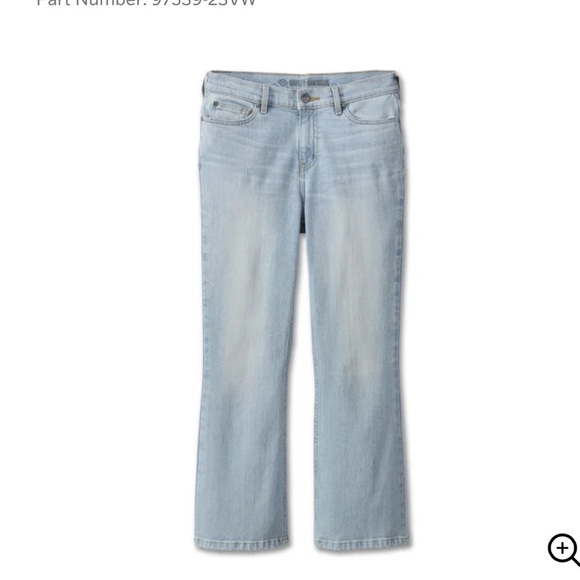 Harley-Davidson Women’s High Rise Boot Ankle Light Blue Denim Stretch Jean Nwt - Picture 1 of 8